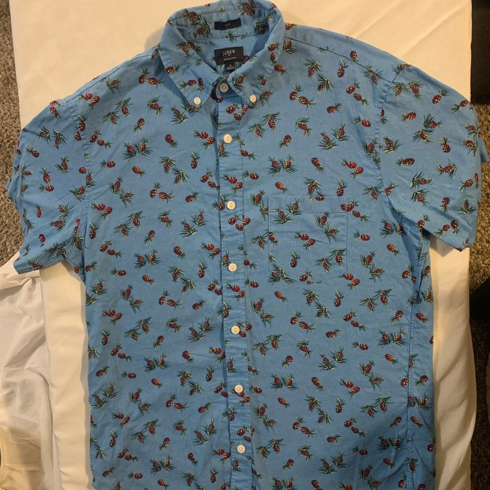 J. Crew Light Blue Floral Men's Shirt